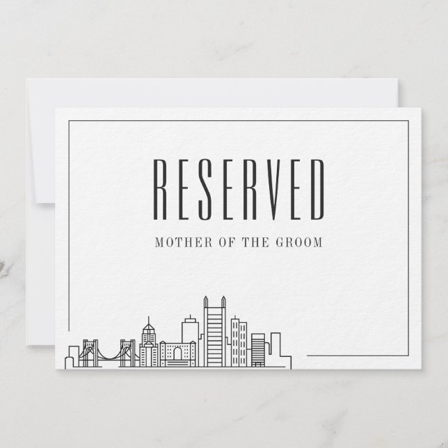 Invitación Asiento especial reservado | Boda de Pittsburgh (Anverso)