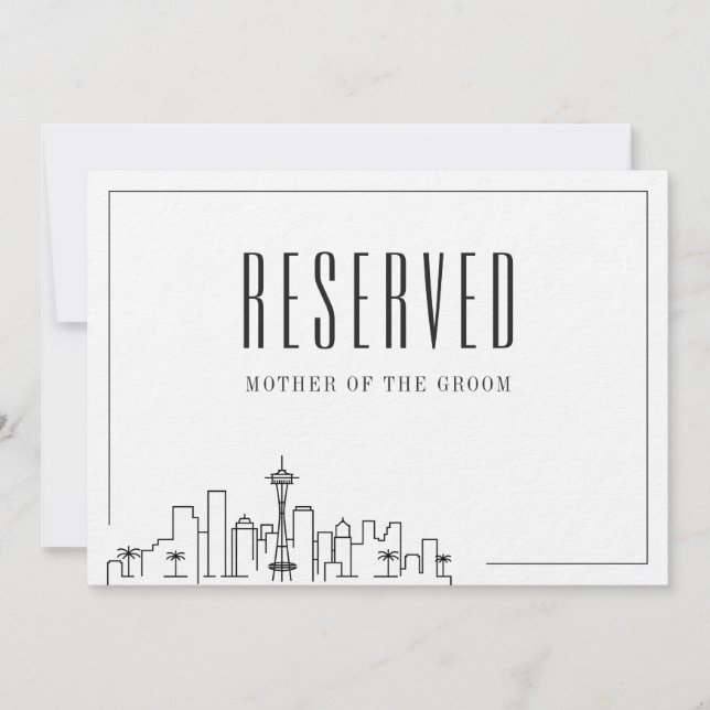 Invitación Asiento especial reservado | Boda de Seattle (Anverso)