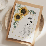 Invitación Asientos Bodas de la mesa de Eucalipto de girasol<br><div class="desc">Planifique la recepción nupcial con precisión, desde guardar la fecha hasta el día de los eventos bodas como la recepción y los asientos con estos eucaliptos florales de girasol deja tarjetas de cartas con el número de la mesa. Solo hay que añadir los nombres de los clientes y los números...</div>