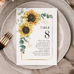Invitación Asientos Bodas de la mesa de Eucalipto de girasol<br><div class="desc">Planifique la recepción nupcial con precisión, desde guardar la fecha hasta el día de los eventos bodas como la recepción y los asientos con estos eucaliptos florales de girasol deja tarjetas de cartas con el número de la mesa. Solo hay que añadir los nombres de los clientes y los números...</div>