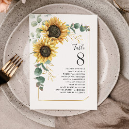 Invitación Asientos Bodas de la mesa de Eucalipto de girasol