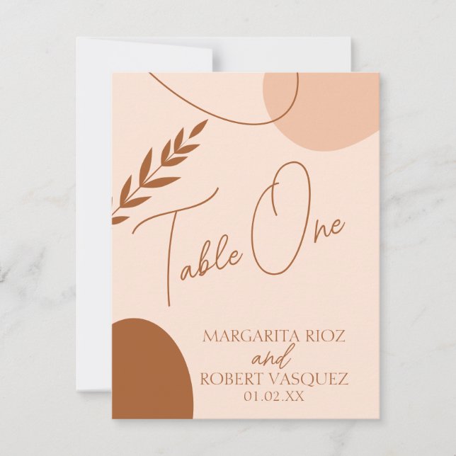 Invitación Asientos de mesa de Boda Bohemian Tan Brown (Anverso)