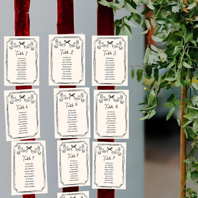 Invitación Asientos de mesa de boda con garabatos funky dibuj (Subido por el creador)