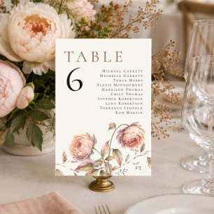 Invitación Asientos de mesa de boda editorial de peonía elega