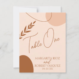 Invitación Asientos de mesa de boda marrón bronceado bohemio