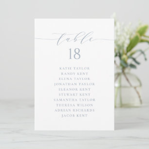 Invitación Asientos de Mesa de Boda Minimalista en Azul Polvo