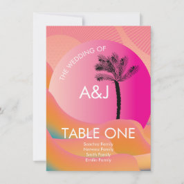 Invitación Asientos de mesa de rosa naranja Tropical Sunrise 