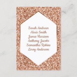 Invitación Asientos de recepción con brillo en rosa oro y con