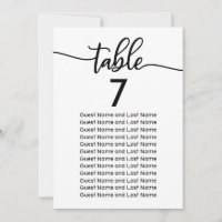 Asientos para Invitados de Boda Caligrafía Moderna