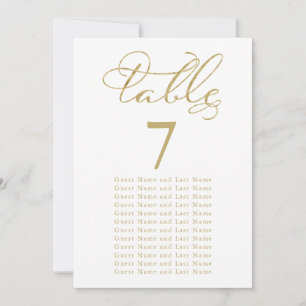 Invitación Asientos para Invitados de Boda Hoja de Oro Elegan