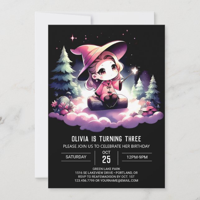 Invitación Asistente Adorable Moderno Cumpleaños (Anverso)