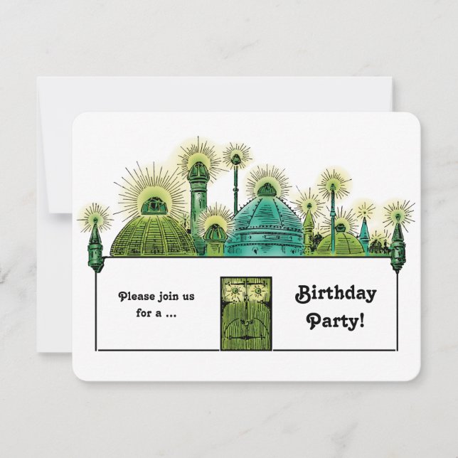 Invitación Asistente de cosecha de oro, fiesta de cumpleaños  (Anverso)