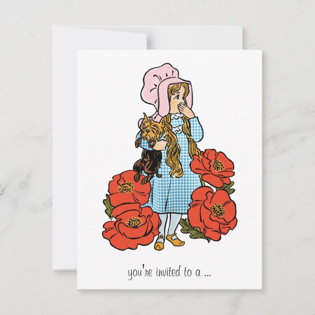 Invitación Asistente de cosecha de Oz, Dorothy, Chica Baby Sh (Anverso)