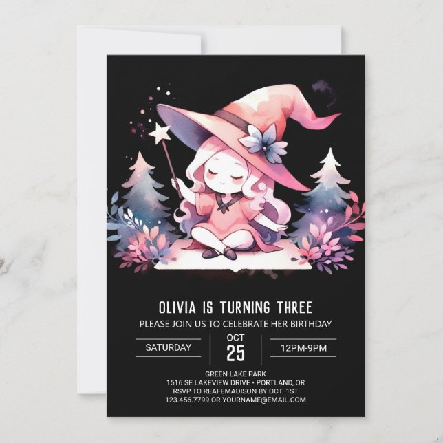 Invitación Asistente Majestic Whimsical Cumpleaños (Anverso)