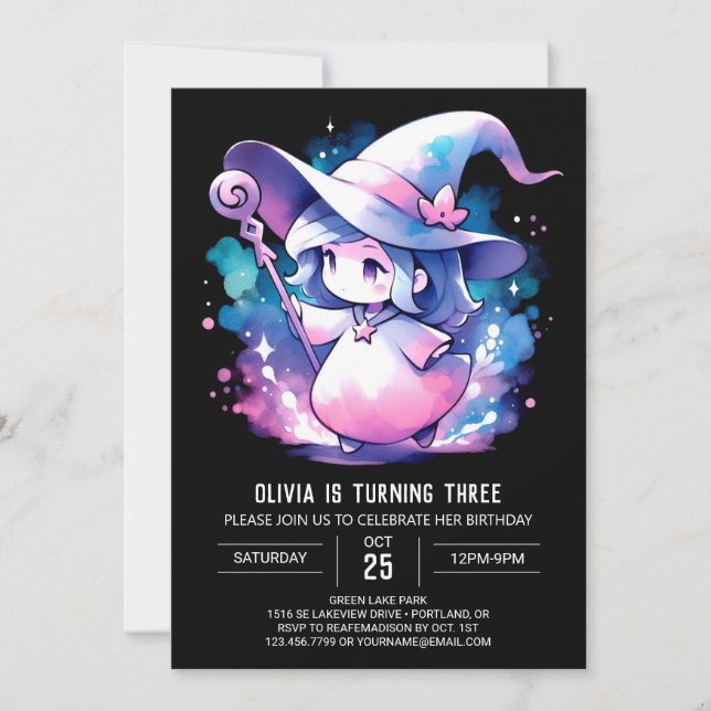 Invitación Asistente Minimalista Adorable Cumpleaños (Anverso)