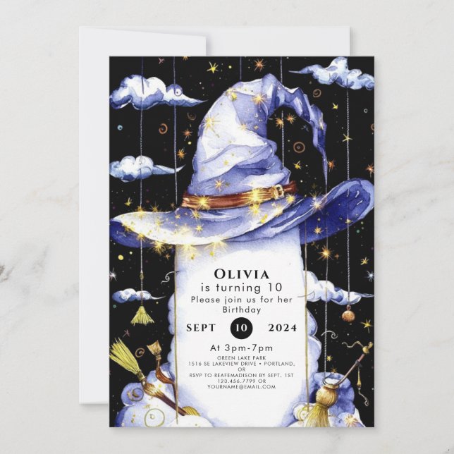 Invitación Asistente para diversión simple y caprichosa Cumpl (Anverso)