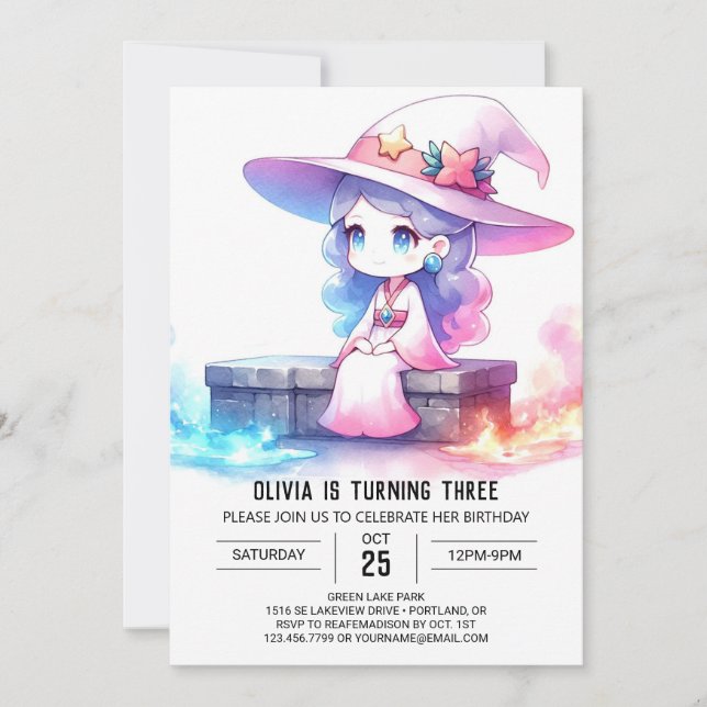 Invitación Asistente para dulces caprichos Cumpleaños (Anverso)