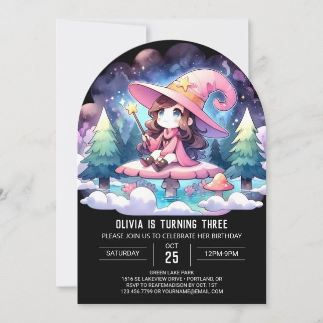 Invitación Asistente para encantadores dulces Cumpleaños (Anverso)