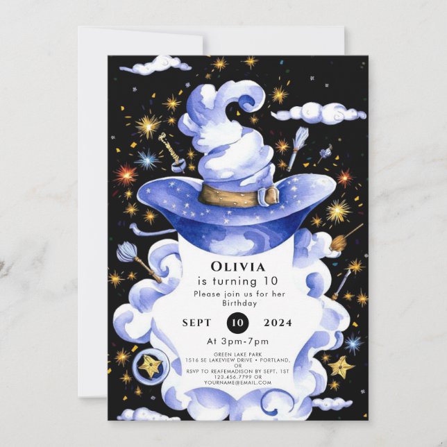 Invitación Asistente para escobas de Personalizado divertido  (Anverso)