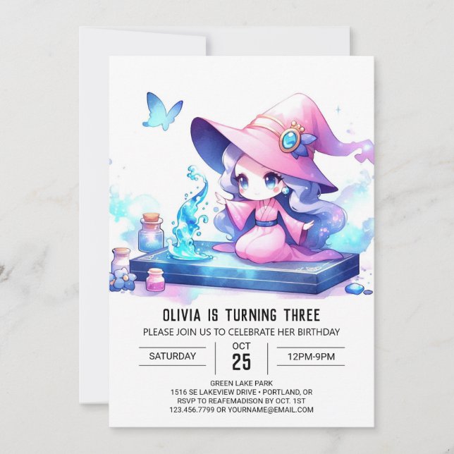 Invitación Asistente para niños majestuosos Cumpleaños (Anverso)