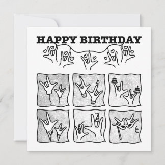 Invitación ASL ILY Obsession - Happy Birthday!