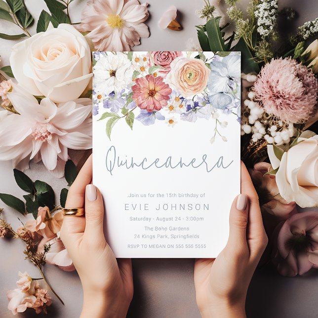 Invitación Asombroso arco floral botánico Quinceanera Fiesta (Subido por el creador)