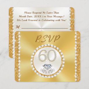 Invitación Asombroso diamante, 60° aniversario Boda, RSVP