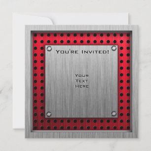 Invitación Aspecto de aluminio cepillado Golfer