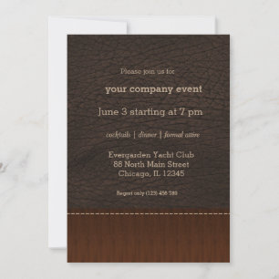 Invitación Aspecto de cuero marrón