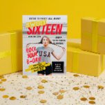 Invitación Aspecto de portada de la revista | Dulce Dieciséis<br><div class="desc">Guay y la invitación de fiesta Sweet 16 fresca que parece una portada de revista,  en colores que aparecen.</div>