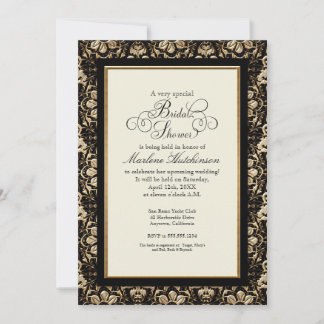 Invitación Aspecto dorado, estilo Art Nouveau Art Nouveau de 
