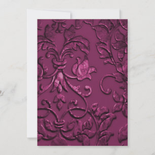 Invitación Aspecto Grabado en relieve Damask Magenta