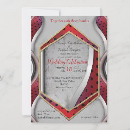 Invitación Aspecto moderno y audaz de textura gris 3D metálic