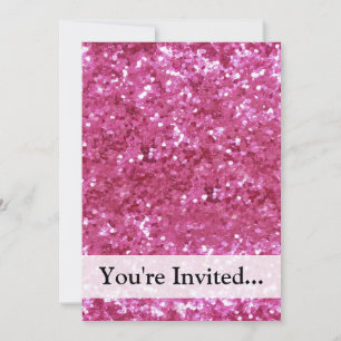 Invitación Aspecto Purpurina rosado caliente