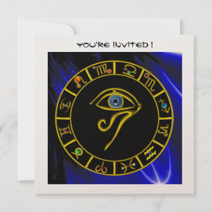 Invitación ASTRAL HORUS EYE / BLUE TALISMAN,Gráfico Astrológi