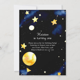Invitación Astro Aventura Moderno Cumpleaños