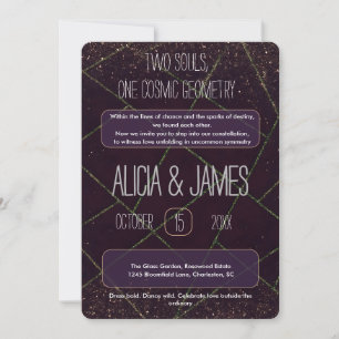 Invitación Astrología alternativa Boda de geometría cósmica