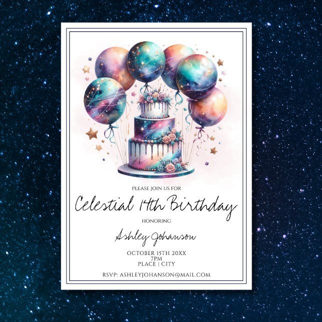 Invitación Astrología Cósmica Celestial Cumpleaños (Subido por el creador)