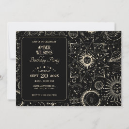 Invitación Astrología mágica cumpleaños celestial