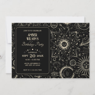 Invitación Astrología mágica cumpleaños celestial