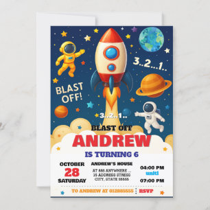 Invitación Astronauta astronauta espacial personal Cumpleaños