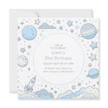 Astronauta Azul Rocket Space Kids Cumpleaños