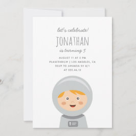 Invitación Astronauta bebé. Fiesta de cumpleaños espacial inf