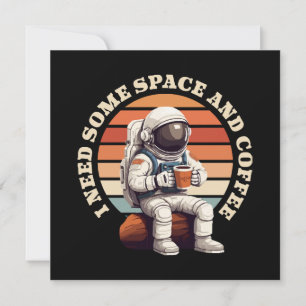 Invitación Astronauta bebiendo café