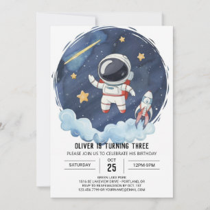 Invitación Astronauta de astronauta de los cohetes galaxicos 