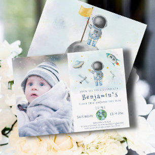 Invitación Astronauta de cumpleaños espacial Fiesta de estrel