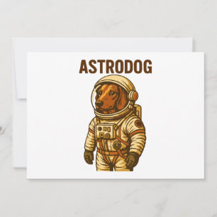 Invitación Astronauta de Dachshund Wiener Dog Astrodog