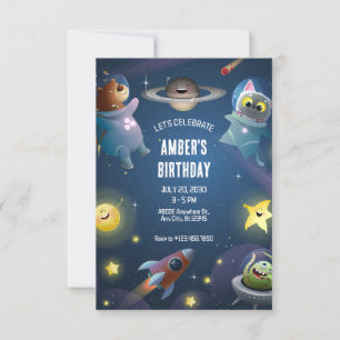 Invitación Astronauta de luna de personalizado de juguete