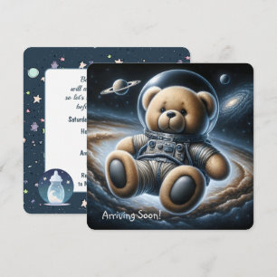 Invitación Astronauta De Oso De Teddy Bebé