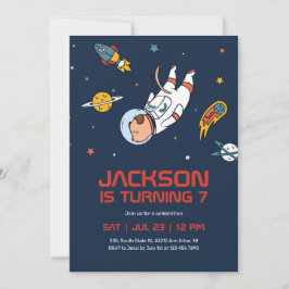 Invitación Astronauta de perro en el espacio exterior Galaxy